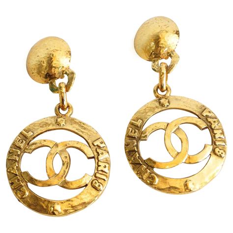 vintage chanel hoops|Chanel hoop earrings for women.